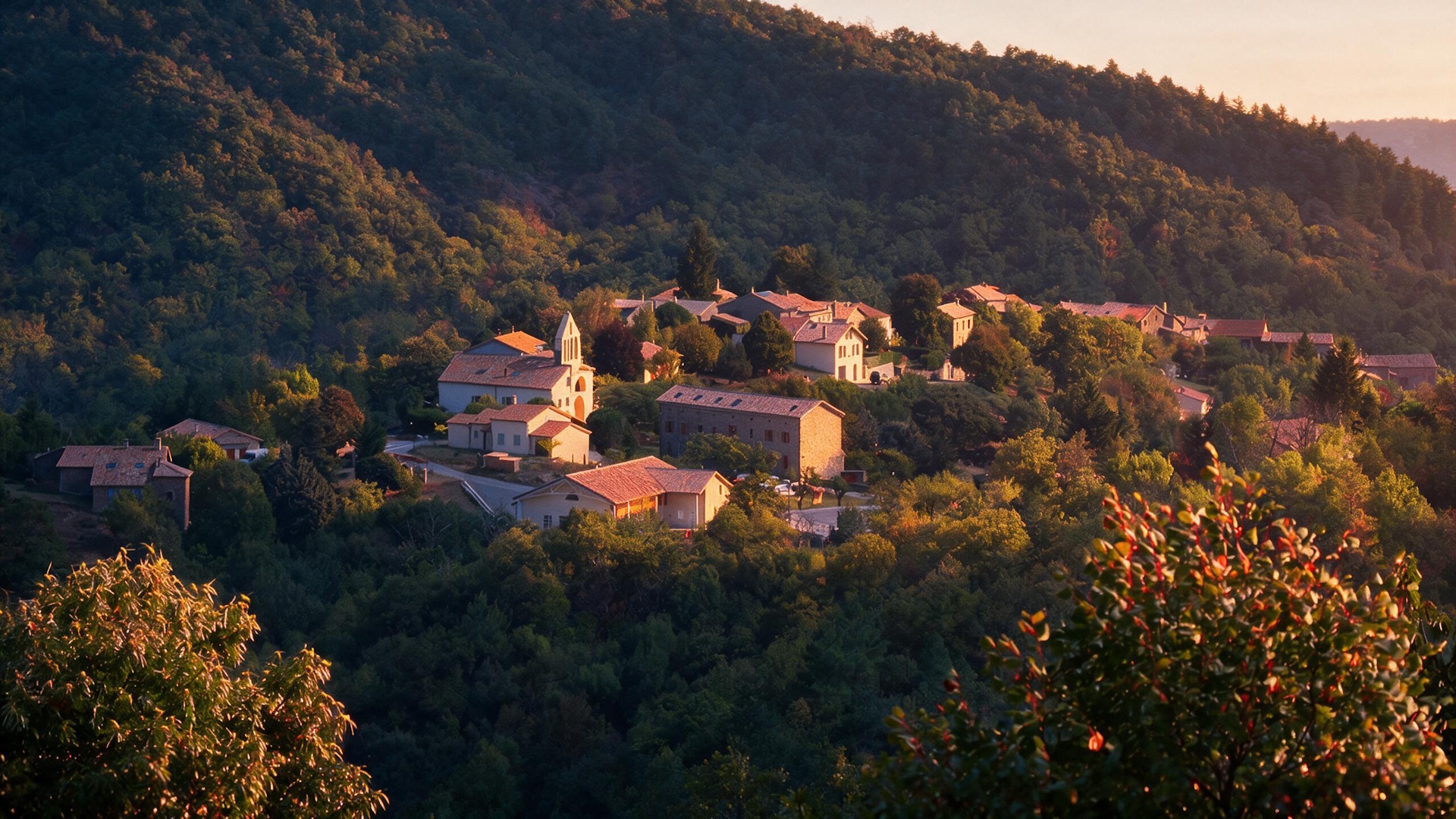 Soleil couchant sur Fabras